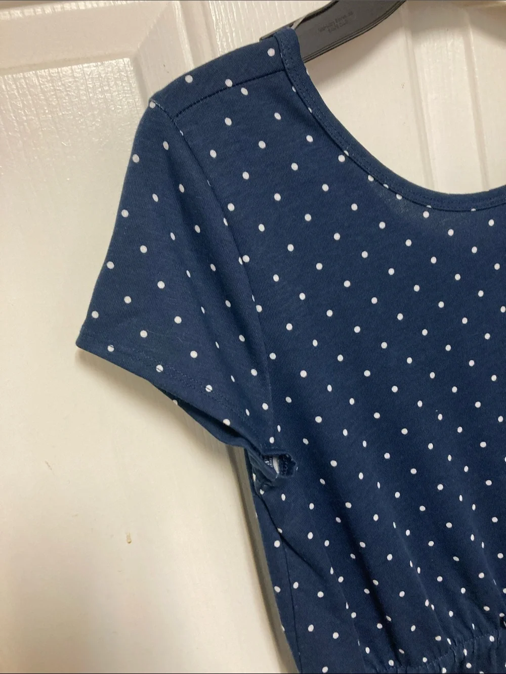 wonder nation Navy Blue Polka Dot Kids One-Piece Jumpsuit